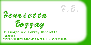 henrietta bozzay business card